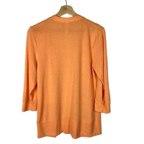 Zenana Outfitters Light Orange V-Neck Button Down Cardigan Sweater XL - Picture 3 of 5